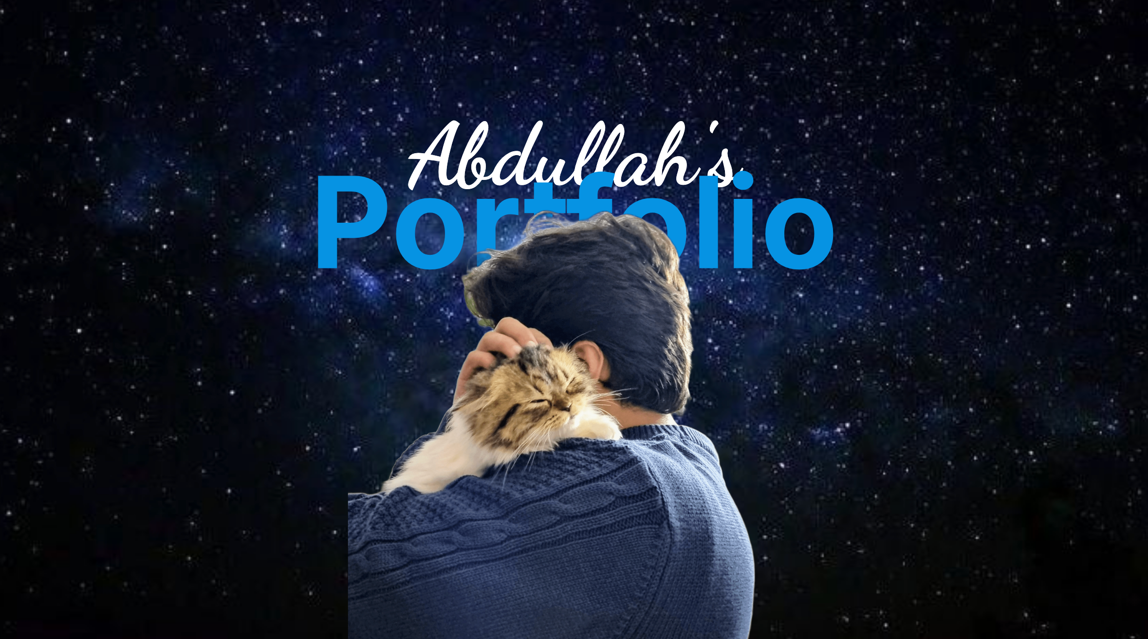 Portfolio cover artwork showing mountains and night sky